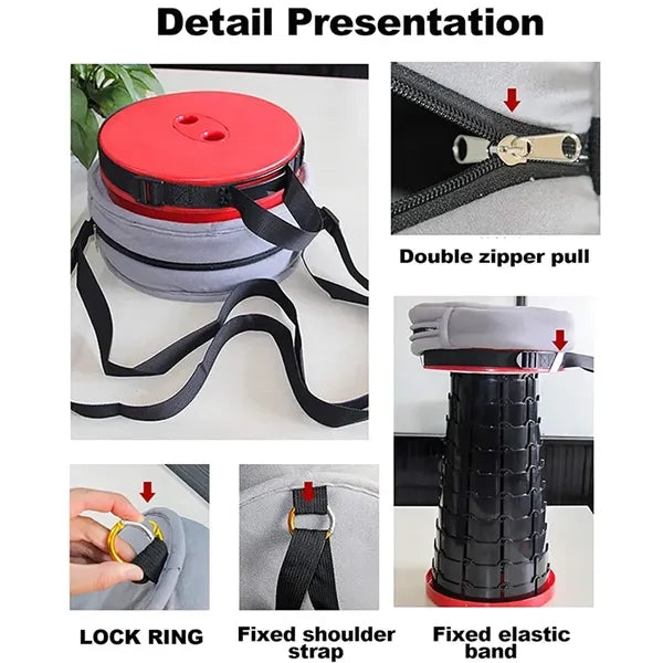 Portable Collapsible Stool with Cushion Pad