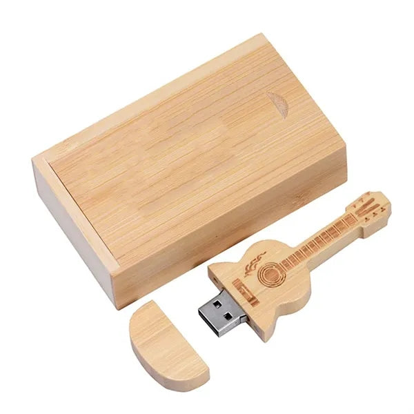 Bamboo USB Flash Drive Maple Wooden Guitar Shape