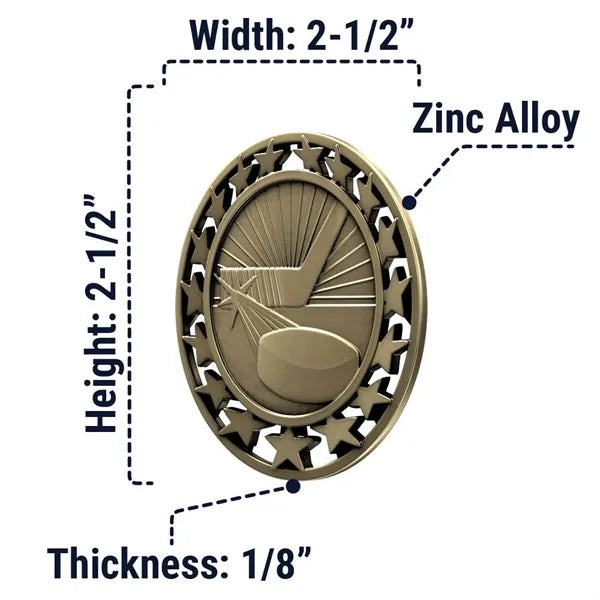 2 1/2" Hockey Star Medal