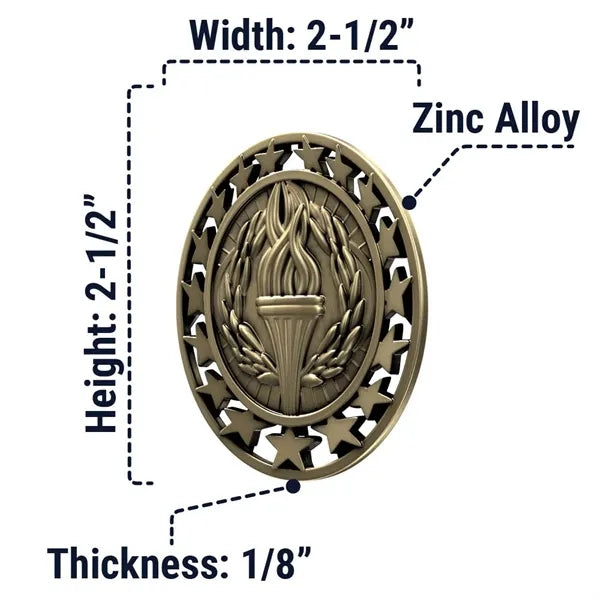 2 1/2" Victory Star Medal