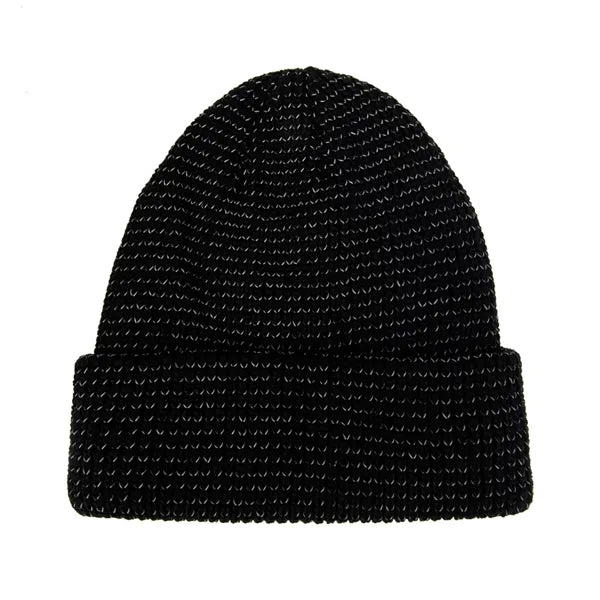 Reflective Knit Beanie Hat w/ Polar Fleece Lining
