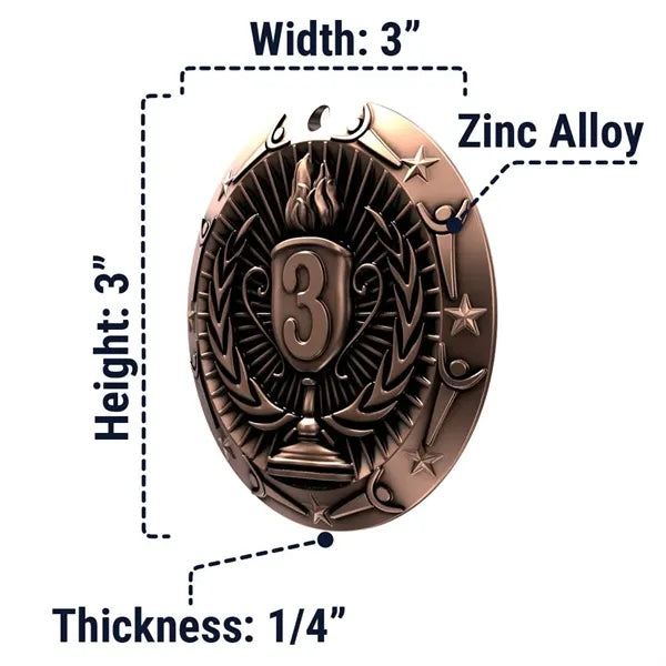 3'' World Class Medallion 3rd Place
