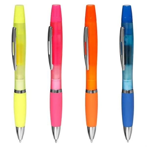2 in 1 Stylus Highlighter-Ballpoint Pen Combo