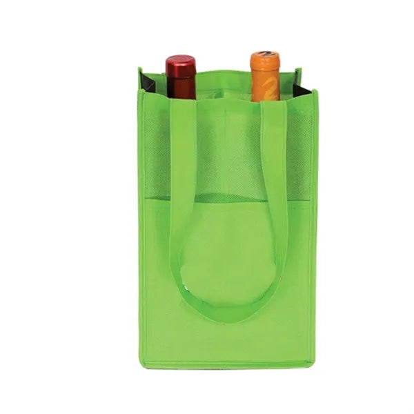 Custom Non Woven 2 Packed Bottles Wine Tote Bag