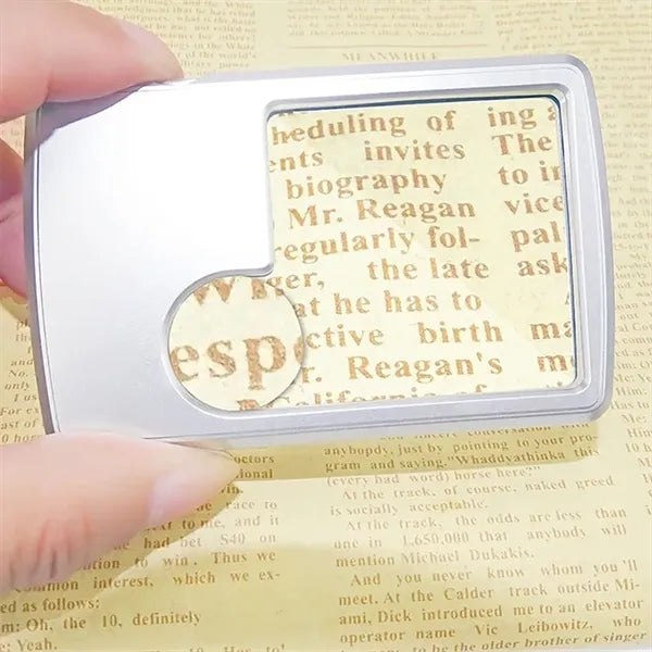 Portable Mini 3X 6X Magnifier with Double Lens And LED Light