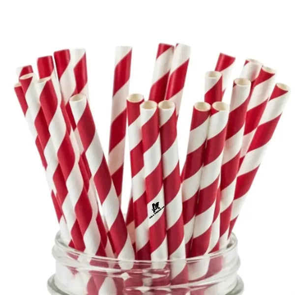 Disposable Striped Paper Straws