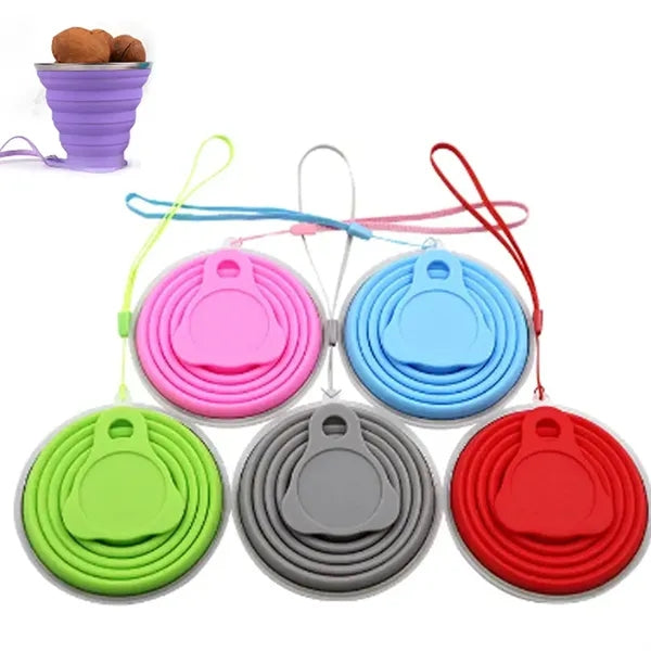Silicone Folding Camping Cup with Lids