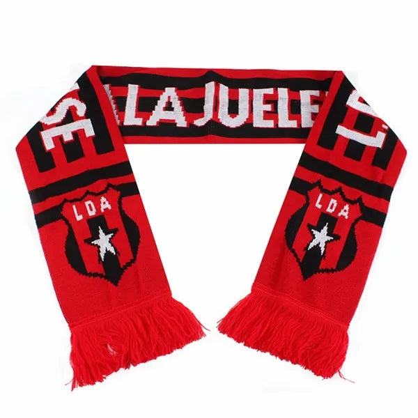 Jacquard Woven Knit Scarf with Fringe