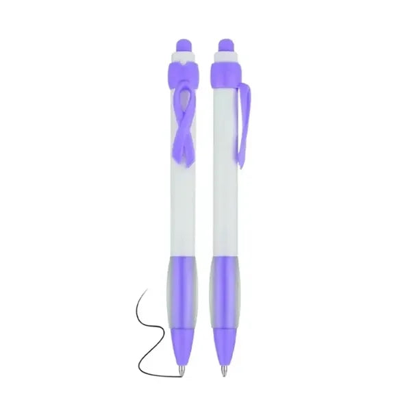 Breast Cancer Awareness Clip Ribbon Plastic Ballpoint Pen