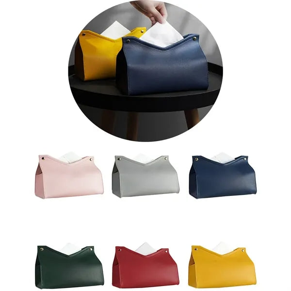 PU Leather Tissue Box Cover Modern Holder
