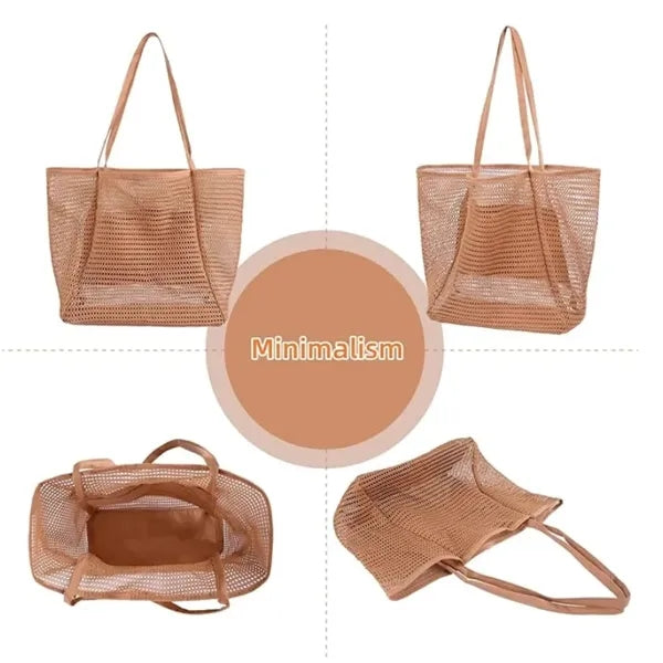 Best Saler-Women Lightweight Collapsible Mesh Beach Bag
