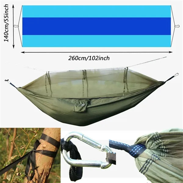 Portable Camping Hammock With Mosquito Net For Outdoor Use
