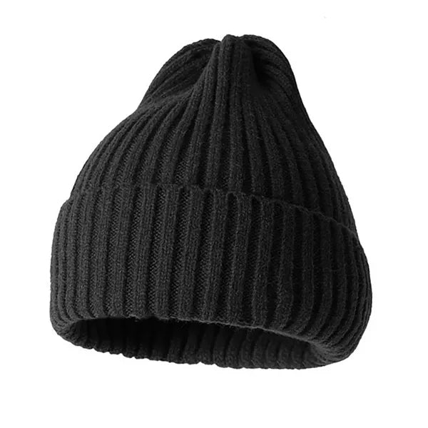 Knit Beanie Hat w/ Patch Logo for Men and Women