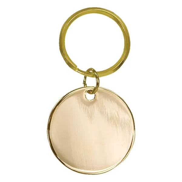 1.5" Gold Circle Brass Keychain