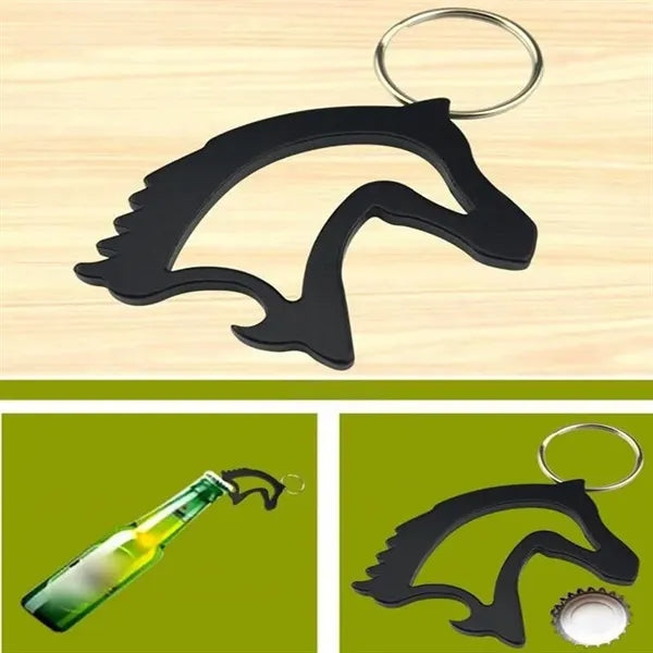 Horse Head Bottle Opener Keychain