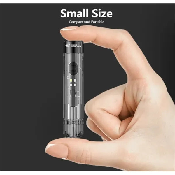 200mAh Rechargeable Mini Keychain Flashlight Whistle