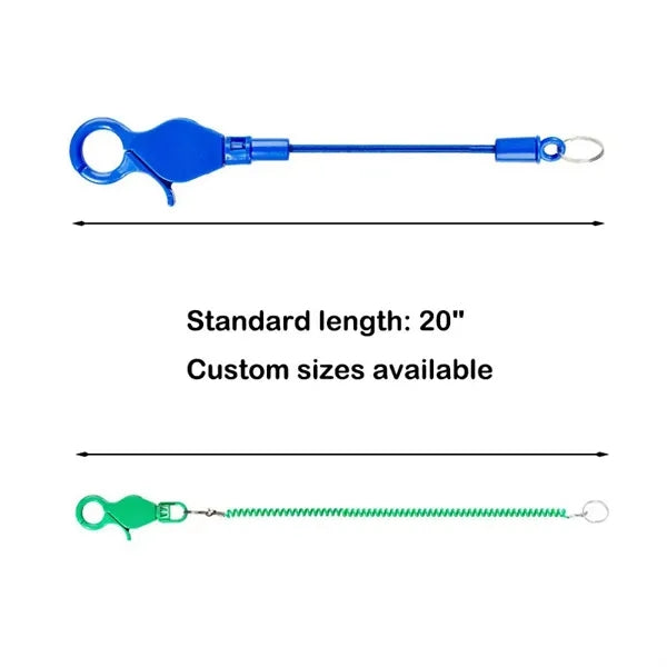 20" Colorful Flexible Anti-Lost Spring Coil Cord Keychain