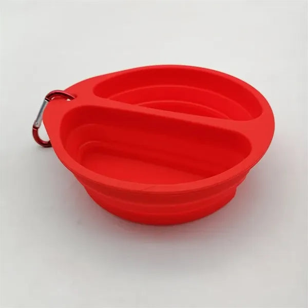 Silicone Collapsible Middle Split Pet Feeder Bowls