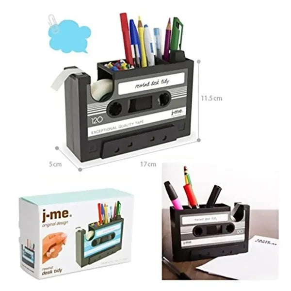 Cassette Tape Dispenser Pen Holder Vase Pencil Pot