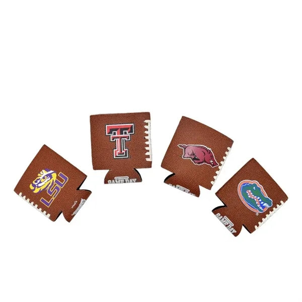 Faux Leather Football Can Cooler Sleeve