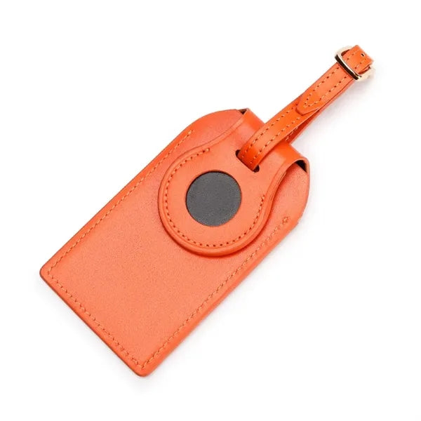 Luggage Tag W/ Apple Tracker Holder-genuine Leather