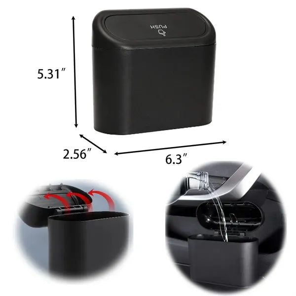 Portable Side Hanging Car Trash Can with Cover