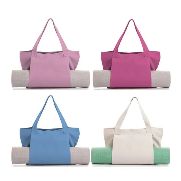 Women Fitness Round Canvas Yoga Mat Carry Tote Bag