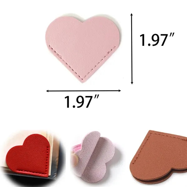 Portable Leather Heart Bookmark