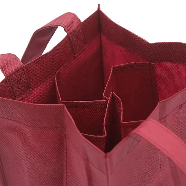 Non-Woven 4 Bottle Wine Tote Bag (7"x13"x7")