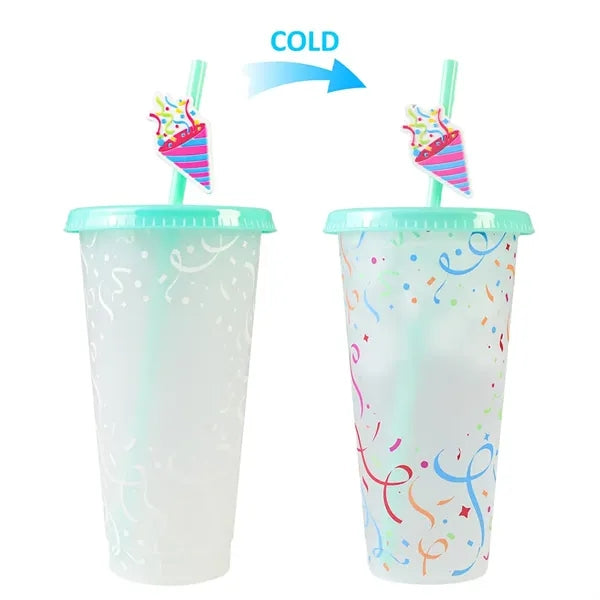 24 Oz. Color-Changing Cup With Lid And Straw