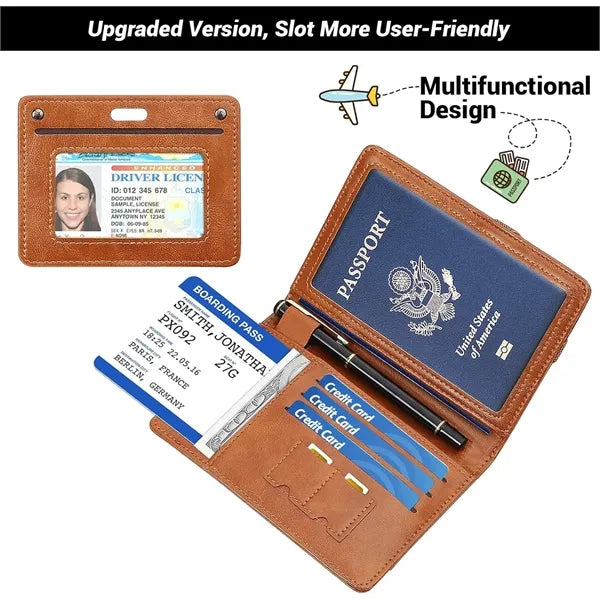 Men'S Passport Waterproof Rfid Blocking Travel Wallet