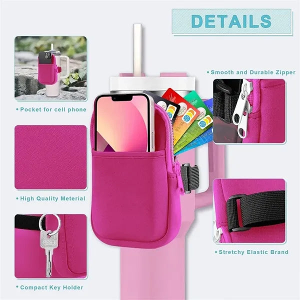 Tumbler Water Bottle Pouch Phone Holder Bag
