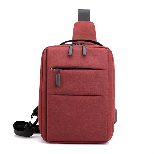 Waterproof Crossbody Sling Chest Bag With USB Charging Port