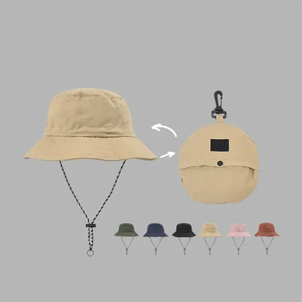 Foldable Unisex Bucket Sun Hat, Wide Brim Fishing Boonie Cap