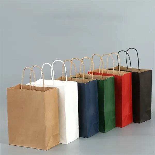 Kraft Paper Gift Bag with Handles for Shopping Party Retail