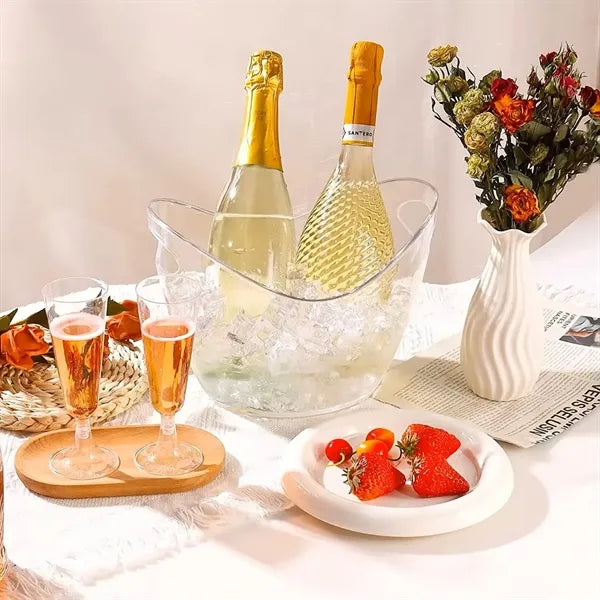 Clear Acrylic Plastic Beverage Tub Champagne Wine Ice Bucket
