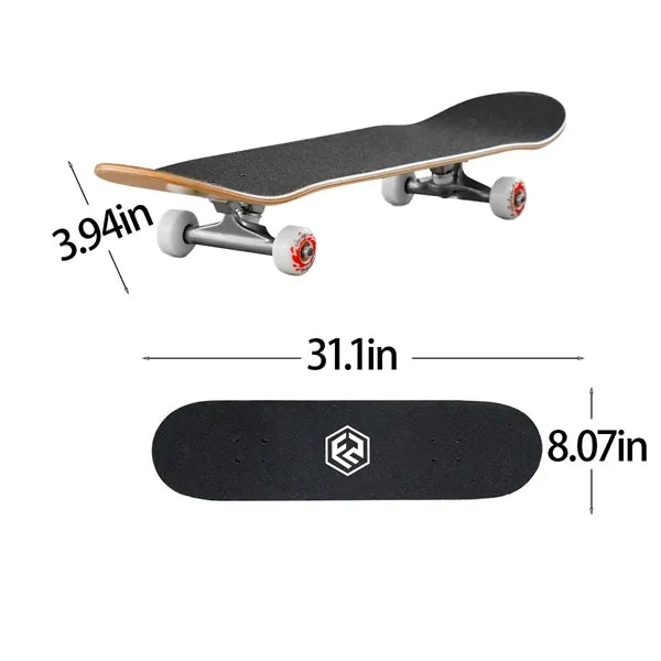 Youth Adult Premium Four Wheel Double Cocked Skateboard