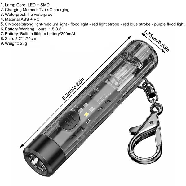 Mini Keychain Rechargeable Flashlight