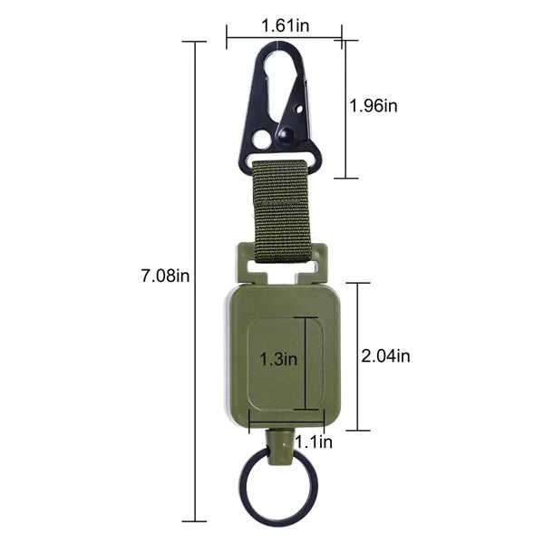 Retractable Badge Reel with Carabiner and Metal Clip