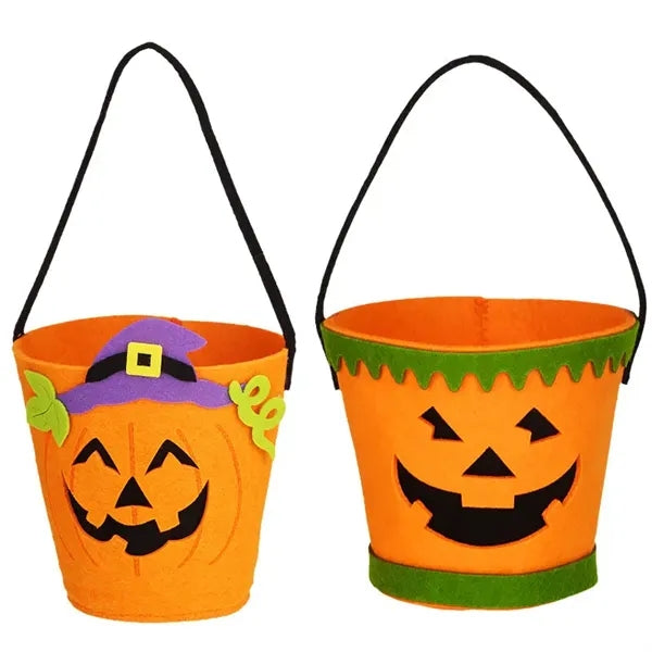 Halloween Pumpkin Plush Tote Bucket