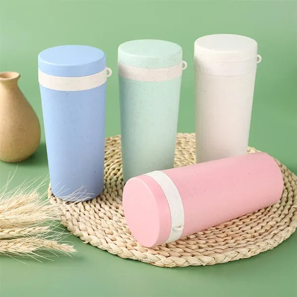 Portable Resuable Double Layer Wheat Straw Cup for Outdoor