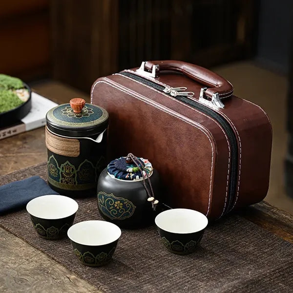 Ceramic Porcelain Outdoor Travel Tea Set