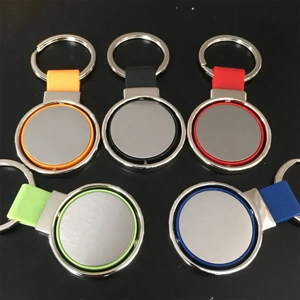 Circular Metal Spinner Key Tag
