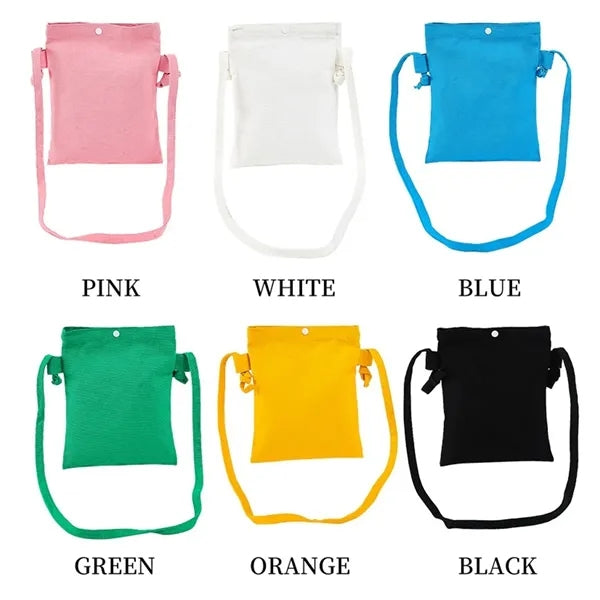 Mini Canvas Crossbody Mobile Phone Bag Simple Solid Color