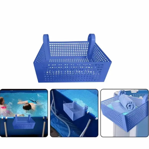 Plastic pool storage basket