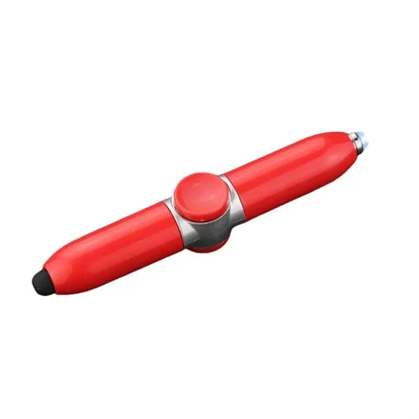 Luminous fidget spinner pen with rotating light and stylus
