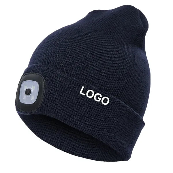 Knit Beanie Hats w/ USB Rechargeable Light