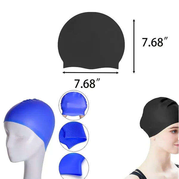 Portable Comfortable Colorful Adult Silicone Swimming Cap