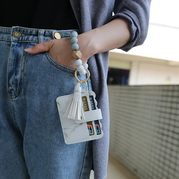Wrist card holder keychain