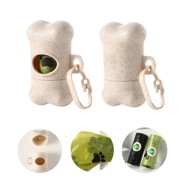 Biodegradable Dog Trash Bag with Bone-Shaped Dispenser